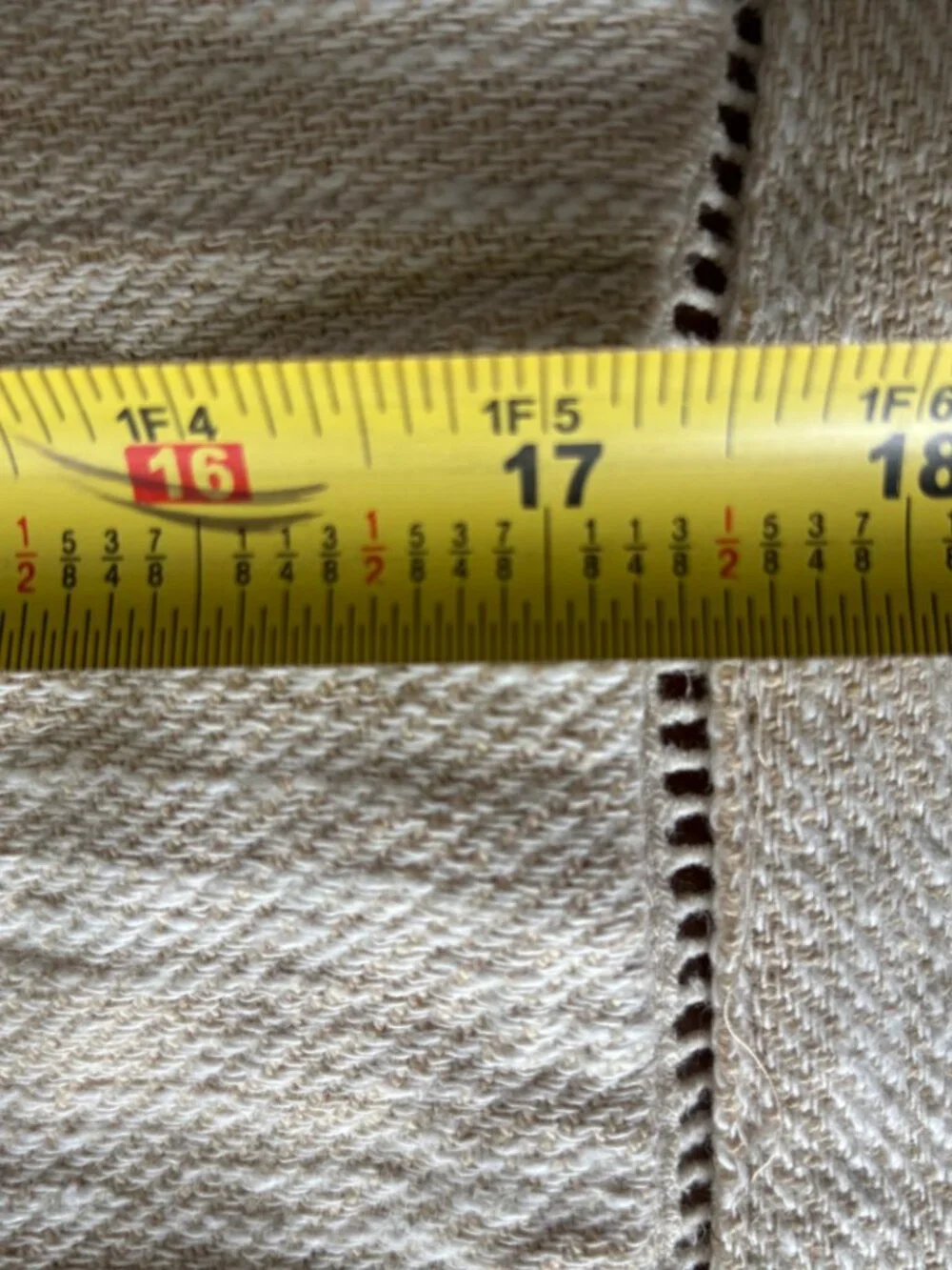 Ralph Lauren Standard Sham HEMSTITCH TWILL Cream Linen Cotton Blend